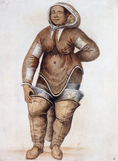 Femme esquimaude (Inuit) et bébé - John White